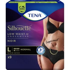 TENA Silhouette Normal, Low Waist, Sort, L