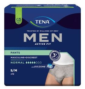 TENA Men ActiveFit Pants Normal  S/M Grå