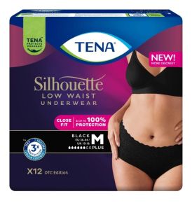  TENA Silhouette pants plus, lav liv, sort M