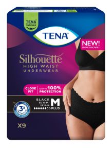 TENA silhouette pants plus, høyt liv, sort, M